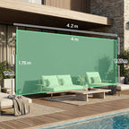 Outsunny Retractable Side Awning Waterproof and UV 50+, in Aluminum, Steel and Polyester, 420x185 cm, Dark Grey