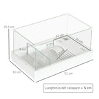 Turtle Tank with 3-Level Filter and Glass and ABS Panels, 51x31x25.5 cm, White
