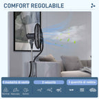 Misting Fan with 3L Tank, 3 Modes and 3 Speeds, 44.5x38.5x120 cm, Black