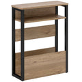 HOMCOM Industrial Style Coffee Table with 2 Shelves, Wood and Metal, 46x18x58.5 cm, Dark Walnut Color