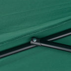 2.7x2.4m Semi-Circular Wall-Mounted Umbrella with Crank Opening in Polyester, Green