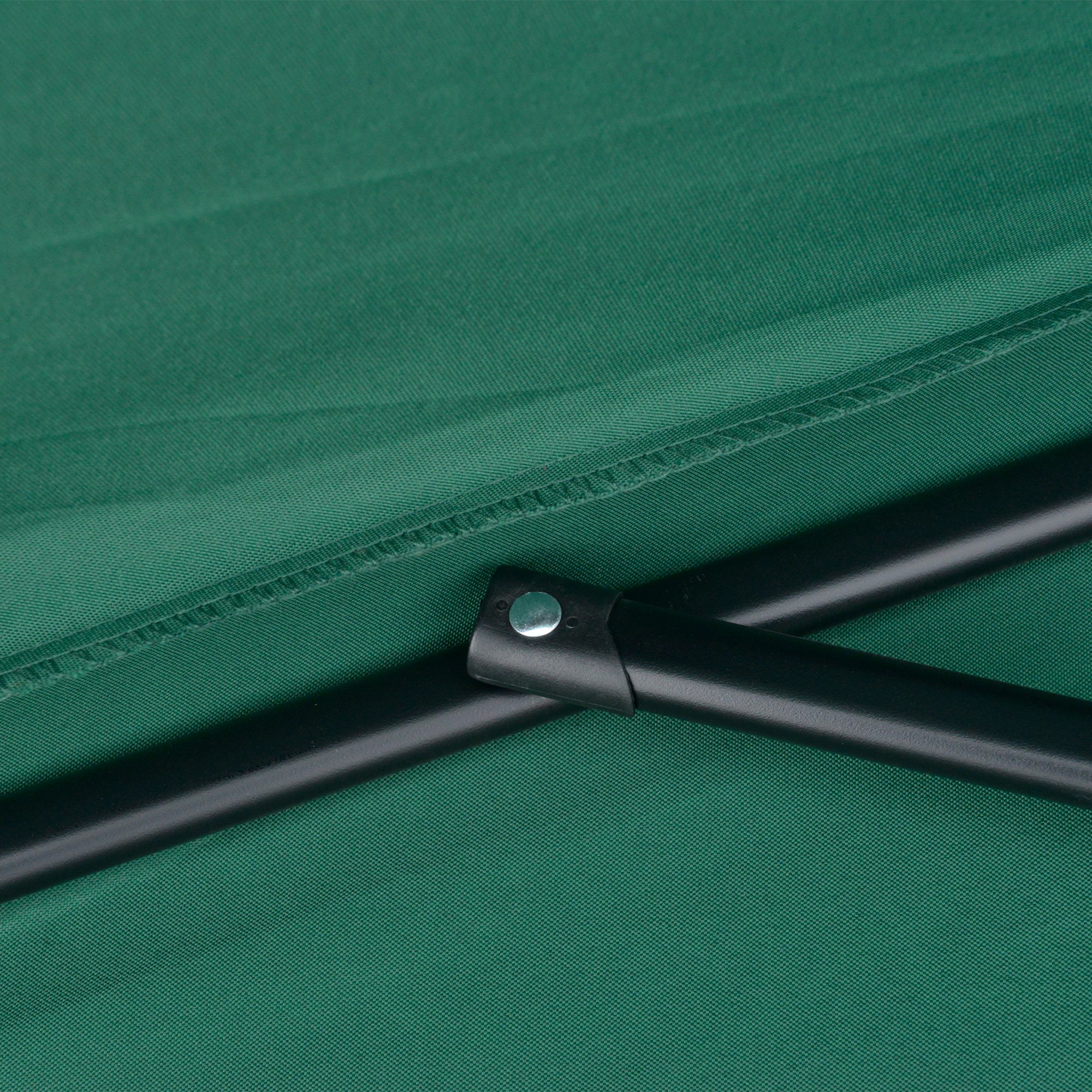 2.7x2.4m Semi-Circular Wall-Mounted Umbrella with Crank Opening in Polyester, Green