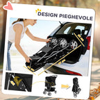 PawHut Folding Dog Stroller with Basket and Cup Holder, Max. Weight 10 kg, 77 x 44 x 102 cm, Black