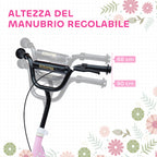 Kids Scooter for 5-12 Years Old with Rear Brake and Adjustable Handlebar, 120x52x80-88 cm, Pink