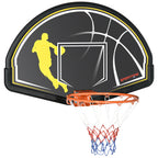 sportnow Basketball Hoop for Children and Adults Indoor and Outdoor in Steel and PE, 110x90x70 cm, Black and Yellow