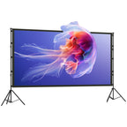 HOMCOM 120" 16:9 HD 4K/8K Projector Screen, 160° Viewing Angle, Double-Sided and Foldable Tripod, White