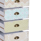 Vintage Chest of Drawers Cabinet with 5 Drawers Shabby Style Bathroom, Entrance, Bedroom 46 × 34 × 97.5cm White