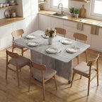 HOMCOM Folding Dining Table on Wheels with 2 Drawers, 2 Doors and Cabinet, Wooden, 140x76x74 cm, Cement Grey