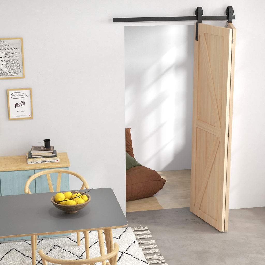 Black Carbon Steel Folding Sliding Door Kit 122x0.5x4cm