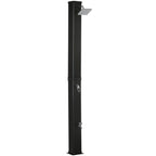 Outsunny 40L Solar Garden Shower with 60°C Temperature, Rotating Shower Head and Foot Tap, Black