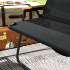 Double 2-Seater Folding Camping Chair in Steel and Oxford Fabric, 108x65x73cm, Black - Borgè
