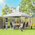 Outsunny 3x3m Pop Up Gazebo with Pockets, UPF 50+, with Sandbags and Wheeled Bag, White