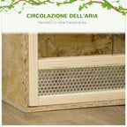 Wooden Reptile Terrarium with Sliding Glass Doors and Mesh Panels, 60x29.5x29.5cm