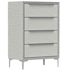 HOMCOM 4-Drawer Steel Chest of Drawers with Linen-Effect Fabric Covering, 60x36x88 cm, Grey