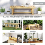 Waterproof 2-Seater Outdoor Bench in Fir Wood, for Garden Terrace, Up to 250kg, 110x38x35cm