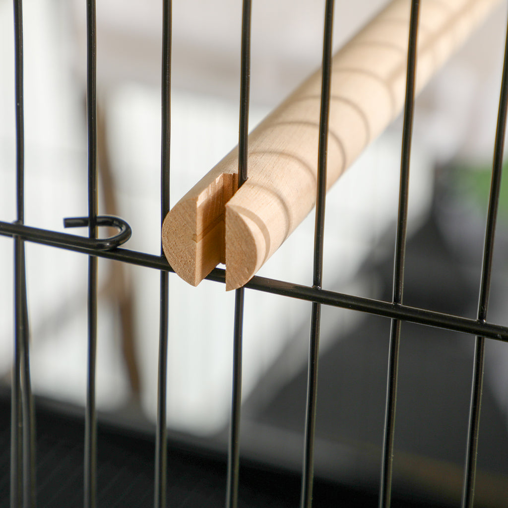 Indoor Bird Aviary Cage with Wheels and Removable Trays, 51.5x50x140 cm, Black