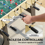 SPORTNOW Folding Table Football with Non-Slip Grips, 2 Balls and Scoreboard, Green and Wood Color