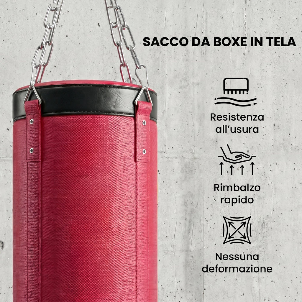 SPORTNOW Adjustable Punching Bag Stand with Triangular Base and Punching Bag, Made of Steel and Canvas, 175x91x185-231 cm, Red