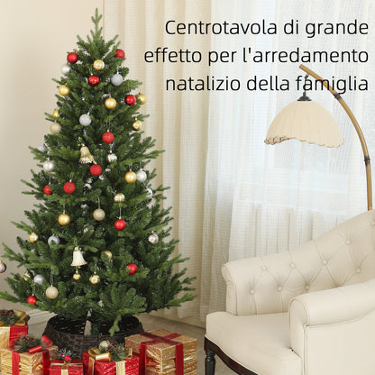 CHRISTMAS TREE - Artificial Christmas Tree 180 cm Tall with 818 Branches and Steel Base for Indoors, Green