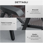 Set of 2 Folding PE Rattan Garden Chairs, 7-Position Backrest, 71x58x111cm - Borge' Group Limited