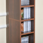 12-Tier CD Rack for 204 CDs, Bookcase for CDs, Video Games, Blu-ray Discs in MDF and Chipboard, 21x20x175 cm, Brown