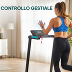 Folding Treadmill 1-10 km/h with Gesture Control and Incline, Blue