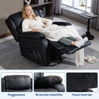 Reclining Relaxing Chair with 8 Massage Points, Heating and Footrest, 87x97x100 cm, Black