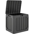 Outsunny 121L Plastic Garden Storage Chest with Handles and Waterproof, 56x45x53 cm, Black