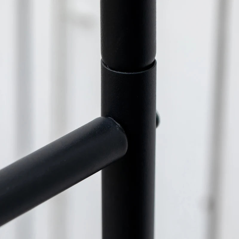 Steel Log Cart with 2 Wheels for Indoor and Outdoor Use, 77x42x105 cm, Black