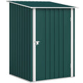Outsunny Galvanized Steel Garden Shed with Hinged Door, 100x104x160 cm, Green