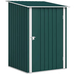 Outsunny Galvanized Steel Garden Shed with Hinged Door, 100x104x160 cm, Green