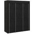 HOMCOM Fabric Wardrobe Space Saving 8 Shelves 125x43x162.5cm Black