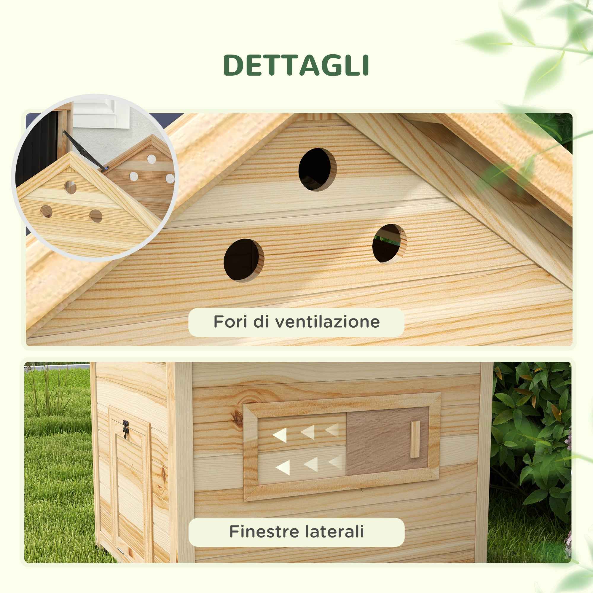 PawHut Outdoor Duck House with Ramp, Removable Bottom and Ventilation Holes, 78x90x92 cm, Wood