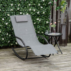 Outsunny Zero Gravity Ergonomic Rocking Lounger, Metal and Texteline, 63x160x88cm