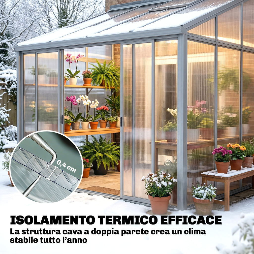 Outsunny Set of 10 Polycarbonate Honeycomb Sheets, 120x60 cm, Anti-UV, Cuttable, for Greenhouses and Canopies, Roofs