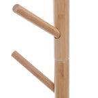 HOMCOM Hallway Bench with Coat Rack, Bamboo Floor-Standing Coat Stand, White Hallway Bench, Design, Also for Bedroom, 80x30x180cm, White Wood
