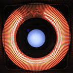 Outdoor Heater with LED Light, 1000/2000W Power and Remote Control, 43x43x25cm, Black