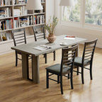 Industrial Style Dining Table for 8 People Max, in Wood and Steel, 180x80x75 cm, Grey