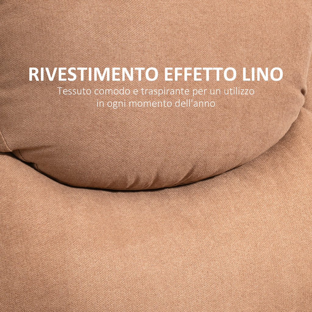 Manual Relax Chair Reclining 150° with Fabric Footrest, 93x88x102cm, Dark Brown