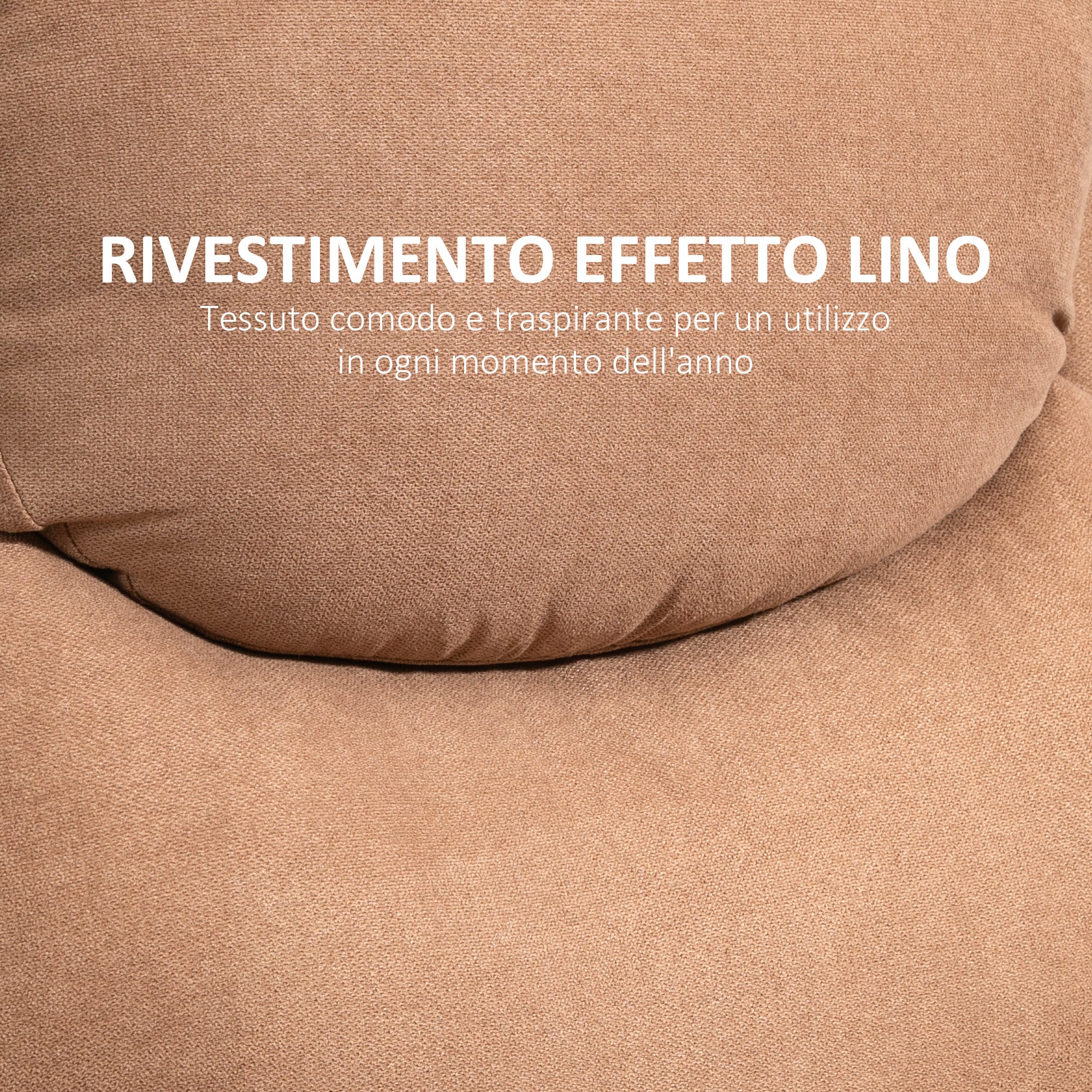 Manual Relax Chair Reclining 150° with Fabric Footrest, 93x88x102cm, Dark Brown