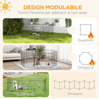 Indoor and Outdoor Dog Playpen with 8 Mesh Panels and Door, 61 x 61cm, Black