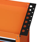 Tool Cart with Side Handle, Drawer and 3 Steel Shelves, 82x35x76 cm, Orange