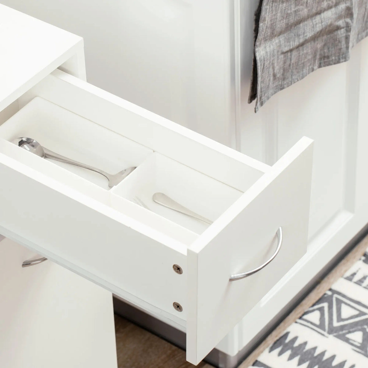 Chipboard Rails Kitchen Trolley in Chipboard and Stainless Steel with 2 Open Shelves ...