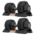 SPORTNOW Adjustable Weight Kit with Dumbbell Holder and Non-Slip Grip, in Steel and ABS, 33x16x16 cm, Black - Borgè