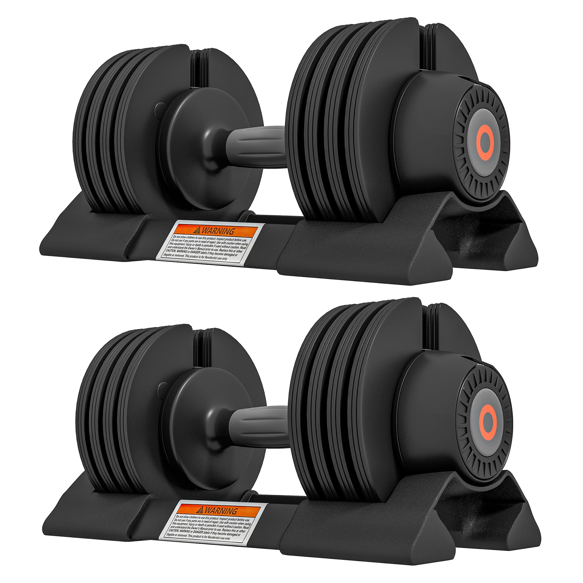 SPORTNOW Adjustable Weight Kit with Dumbbell Holder and Non-Slip Grip, in Steel and ABS, 33x16x16 cm, Black - Borgè
