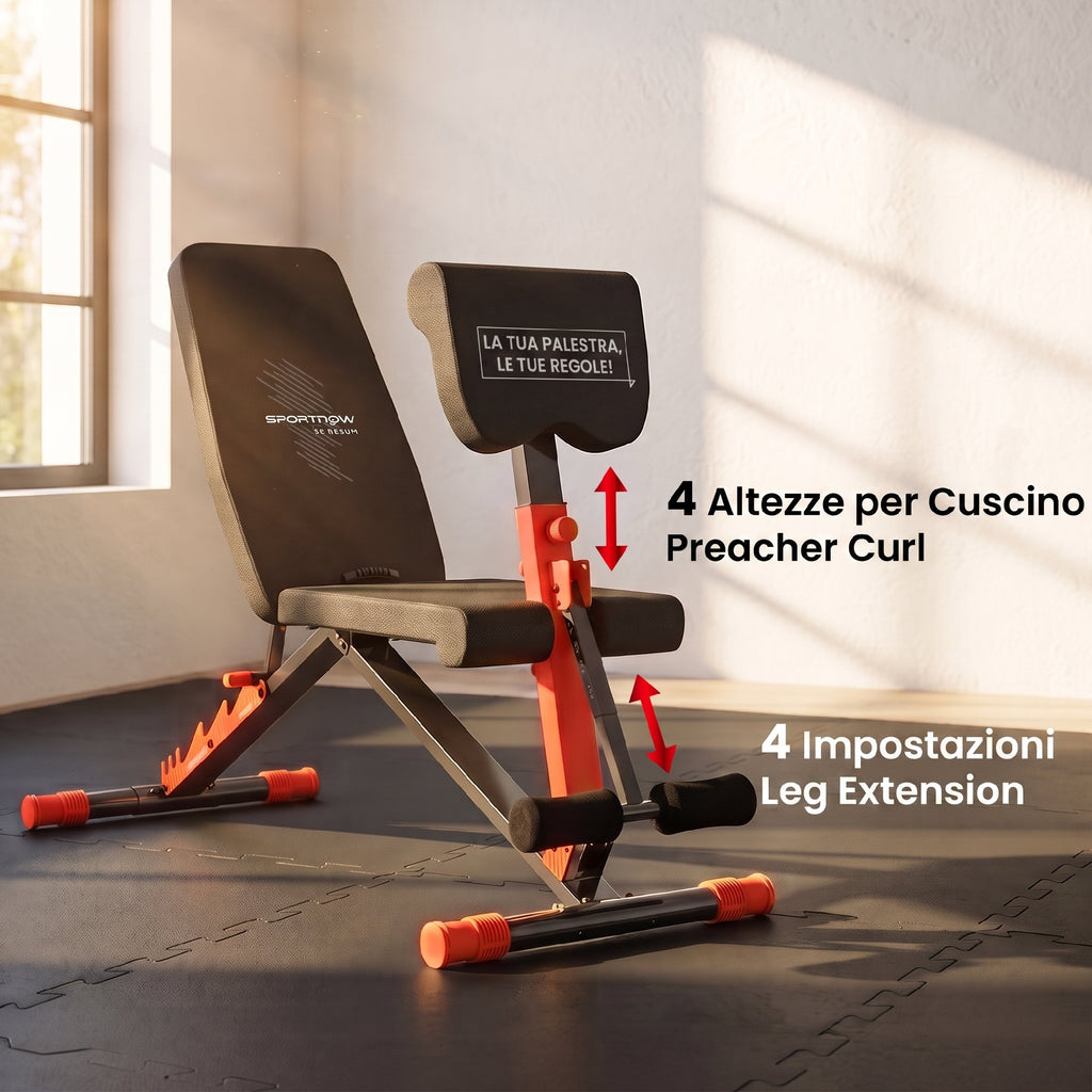 SPORTNOW Adjustable and Foldable Weight Bench with 6-Level Adjustable Backrest, Red