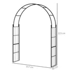 Outsunny Garden Arch for Climbing Plants and Decorations, Black Metal, 157x40x223cm