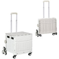 HOMCOM Folding Shopping Cart, Aluminum Trolley, Stair-Climbing Wheels, White