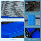 Children's Trampoline with Safety Net and Padded Poles Ages 3-10 Years, Ø140 x 190 cm, Blue
