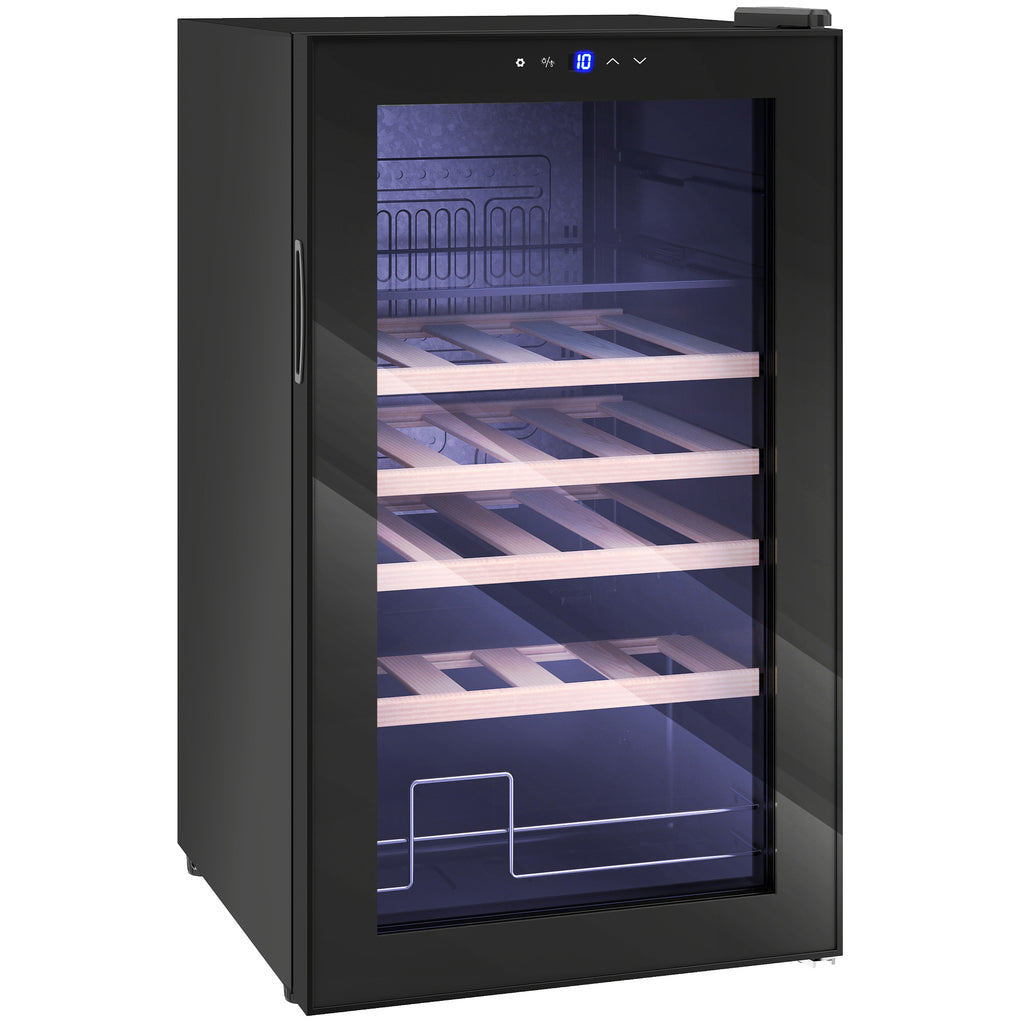 63L Wine Cooler with Adjustable Shelves for 16 Bottles and 25 Cans, 43x45x74 cm, Black